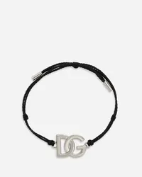 Dolce & Gabbana Bracciale Cordoncino Con Logo Dg Grande - Uomo Bijoux Multicolore Metallo Nero