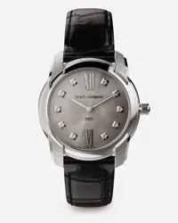 Dolce & Gabbana Dg7 Watch In Steel With Mother Of Pearl And Diamonds - Donna Orologi E Cinturini Nero Nero