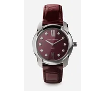 Dg7 Watch In Steel With Ruby And Diamonds - Donna Orologi E Cinturini Bordeaux
