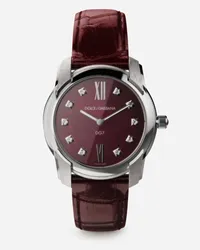 Dolce & Gabbana Dg7 Watch In Steel With Ruby And Diamonds - Donna Orologi E Cinturini Bordeaux Bordeaux