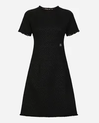 Dolce & Gabbana Abito Midi In Tweed Rachel Con Logo Dg - Donna Abiti Nero Nero