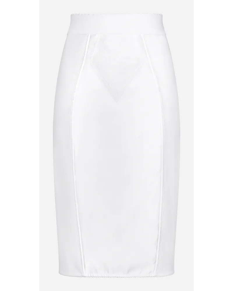 Dolce & Gabbana Gonna Corsetteria In Marquisette E Raso - Donna Gonne Bianco Tessuto Bianco
