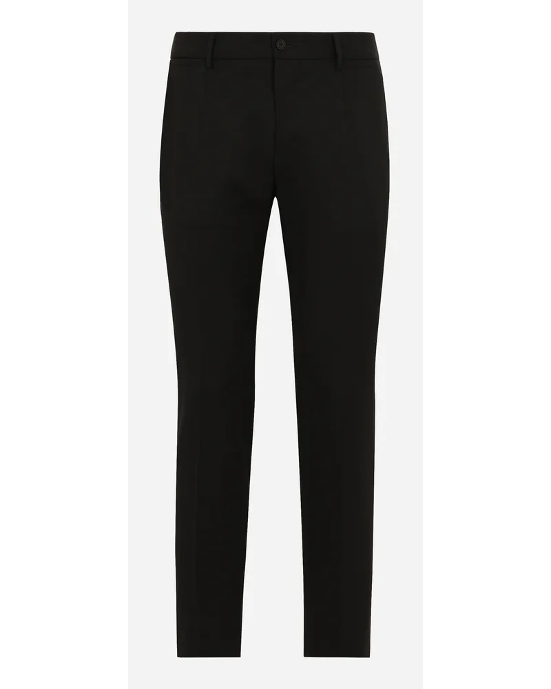 Dolce & Gabbana Pantalone In Sallia Di Lana Stretch - Uomo Pantaloni E Shorts Nero Nero