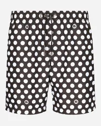 Dolce & Gabbana Boxer Da Mare Medio Stampa Pois - Uomo Beachwear Stampa Stampa