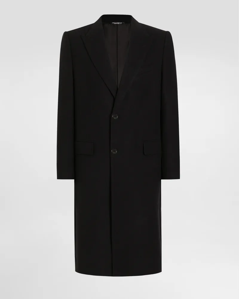 Dolce & Gabbana Cappotto Monopetto In Lana - Uomo Cappotti E Giubbotti Nero Lana Nero