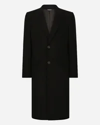 Dolce & Gabbana Cappotto Monopetto In Lana - Uomo Cappotti E Giubbotti Nero Lana Nero