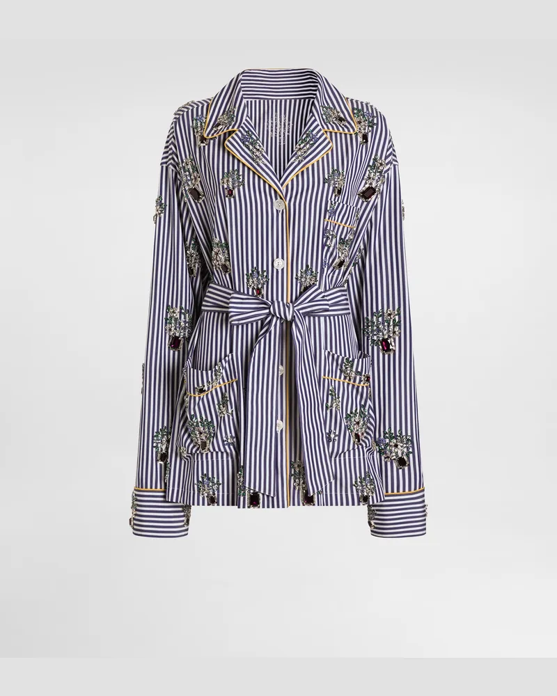 Dolce & Gabbana Camicia Vanity Con Ricamo Fiori Cristal - Donna Camicie E Top Multicolore Ricamati