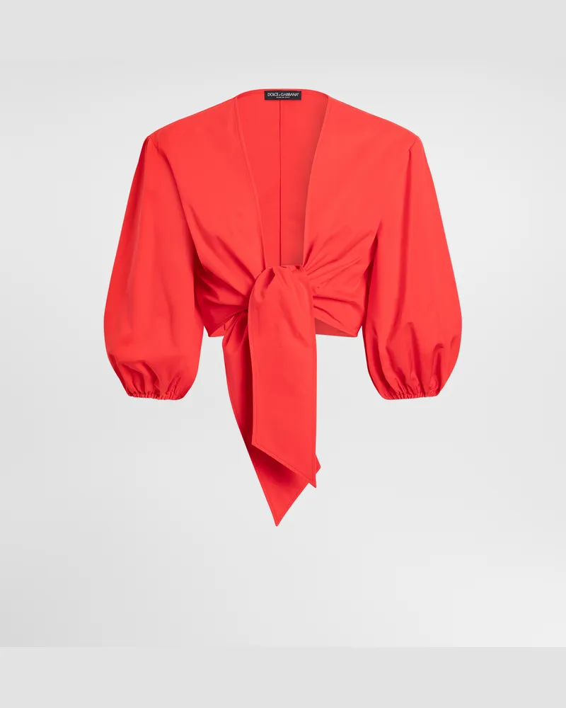 Dolce & Gabbana Top In Popeline Di Cotone - Donna Camicie E Top Arancione Arancione