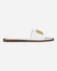 Dolce & Gabbana Slide In Pelle Di Vitello - Donna Slide E Mule Bianco Pelle Bianco