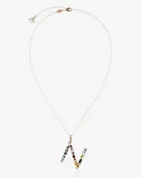 Dolce & Gabbana Pendente N Rainbow Alphabet Con Gemme Multicolor - Donna Collane Oro Oro