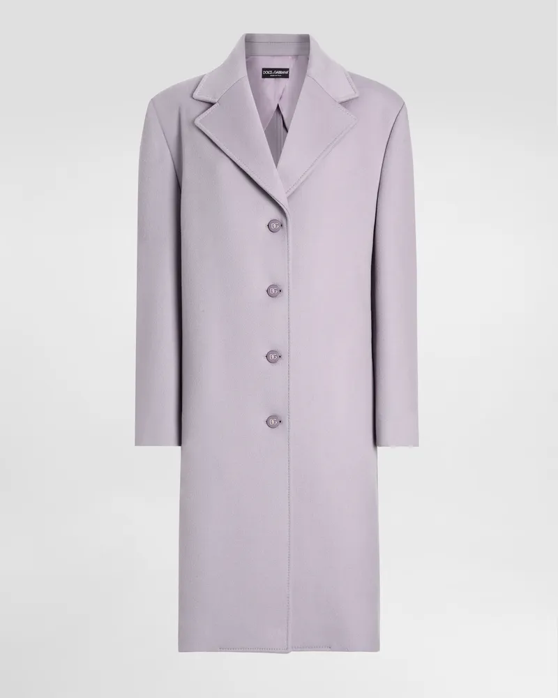 Dolce & Gabbana Cappotto Monopetto In Panno Di Cashmere - Donna Cappotti E Giubbotti Lilla Lilla