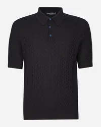 Dolce & Gabbana Polo Manica Corta In Seta - Uomo Maglieria Blu Blu