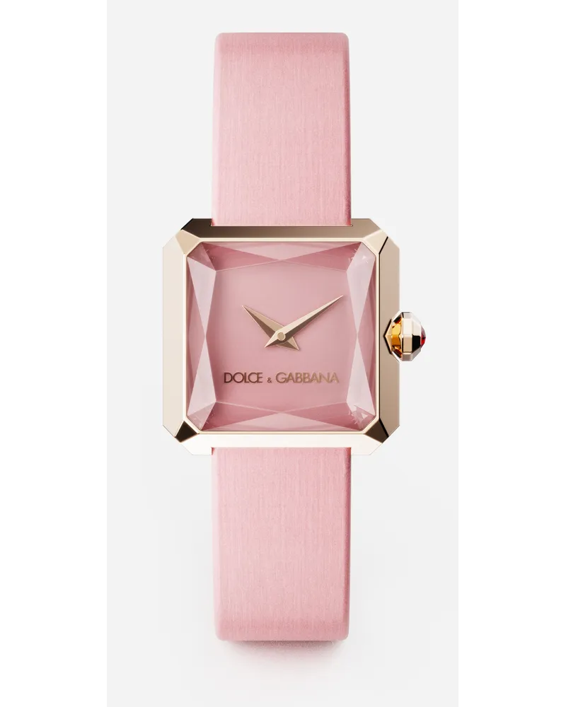 Dolce & Gabbana Orologio Oro Con Cinturino In Seta - Donna Orologi Fucsia Fucsia