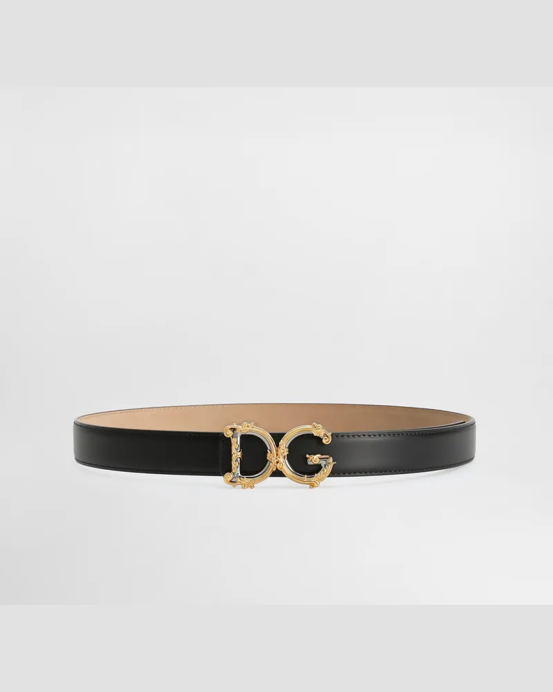 Dolce & Gabbana Cintura In Vitello Con Logo - Donna Cinture Nero Pelle Nero