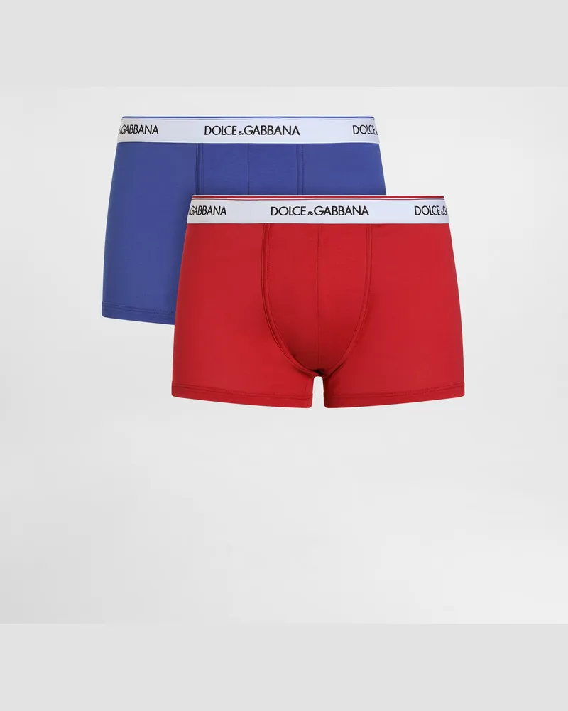 Dolce & Gabbana Bi-pack Boxer In Jersey - Uomo Intimo E Loungewear Multicolore Cotone Multicolore