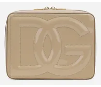 Dg Logo Camera Bag Media - Donna Borse A Spalla E Tracolla Beige Pelle