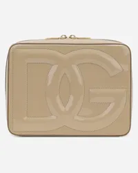 Dolce & Gabbana Dg Logo Camera Bag Media - Donna Borse A Spalla E Tracolla Beige Pelle Sabbia