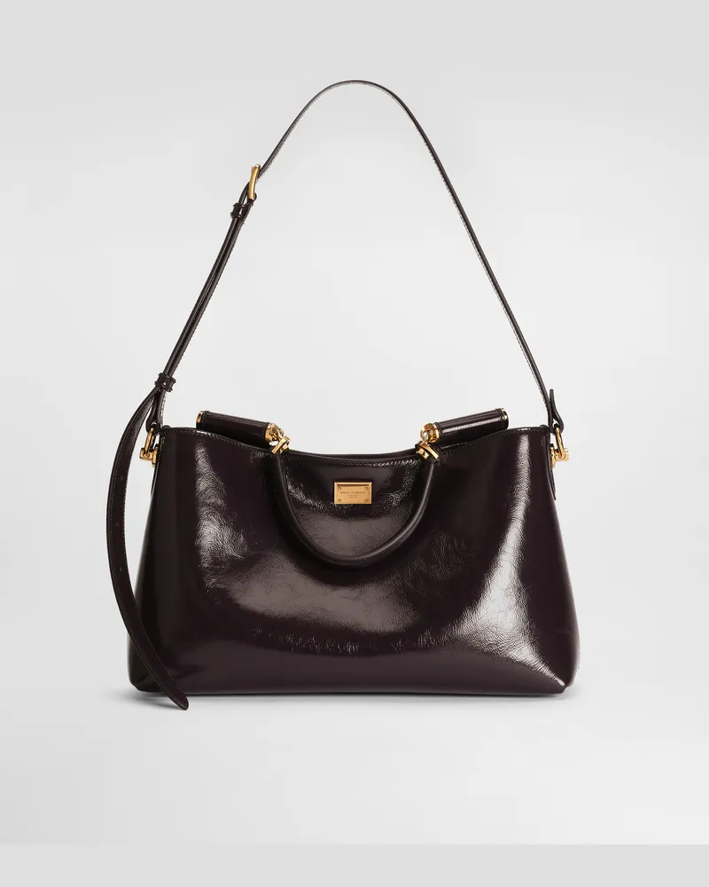 Dolce & Gabbana Borsa A Mano Vittoria Media In Pelle Di Vitello - Donna Borse A Spalla E Tracolla Viola Mosto