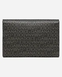 Dolce & Gabbana Borsa A Tracolla In Jacquard Spalmato - Uomo Borse A Tracolla Multicolore Tessuto Nero