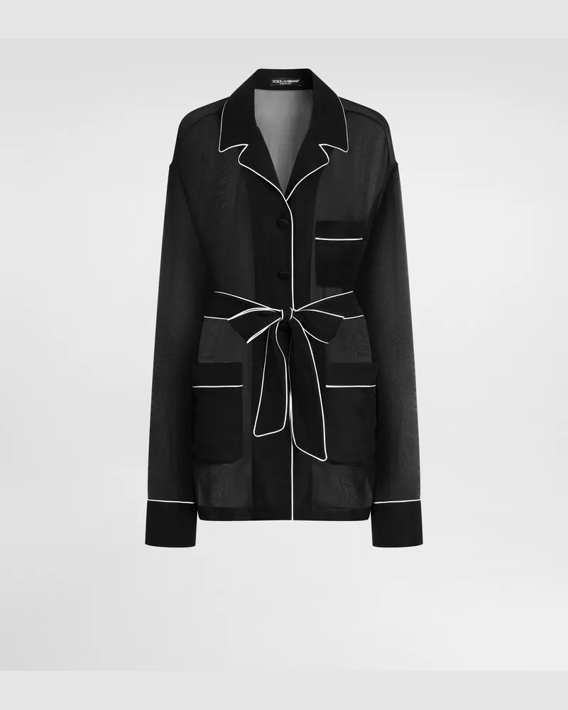 Dolce & Gabbana Camicia Vanity In Chiffon - Donna Camicie E Top Nero Seta Nero