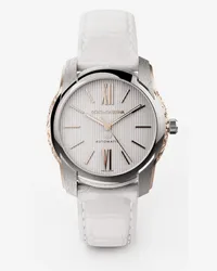 Dolce & Gabbana Dg7 Watch In Steel With Engraved Side Decoration In Gold - Uomo Orologi Bianco Bianco