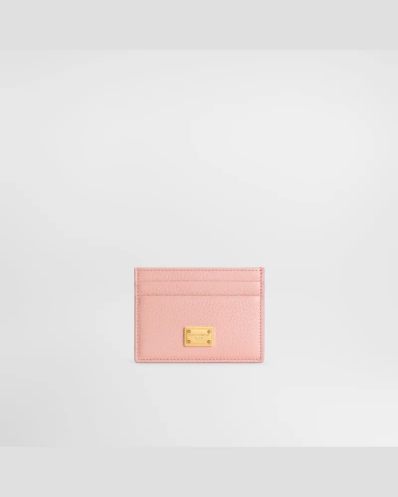 Dolce & Gabbana Portacarte In Pelle Di Vitello - Donna Portafogli E Piccola Pelletteria Rosa Rosa