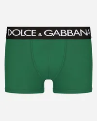 Dolce & Gabbana Boxer Regular Jersey Cotone Bielastico - Uomo Intimo E Loungewear Verde Cotone Verde