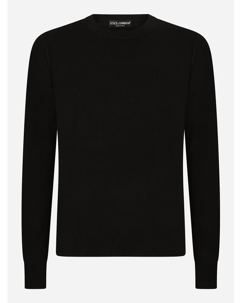 Dolce & Gabbana Maglia Girocollo In Cashmere - Uomo Maglieria Nero Nero