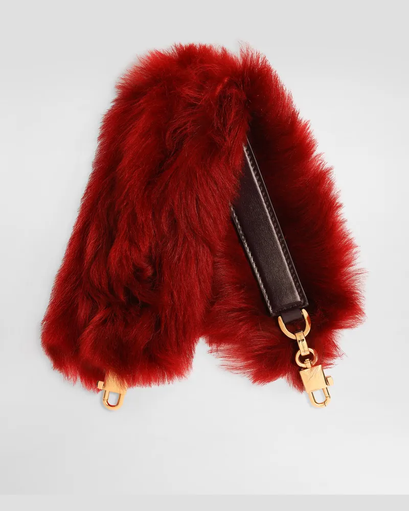 Dolce & Gabbana Tracolla Per Borse In Pelliccia Di Montone E Pelle Di Vitello Palmellata - Donna Accessori Per Borse E Tracolle Multicolore Multicolore