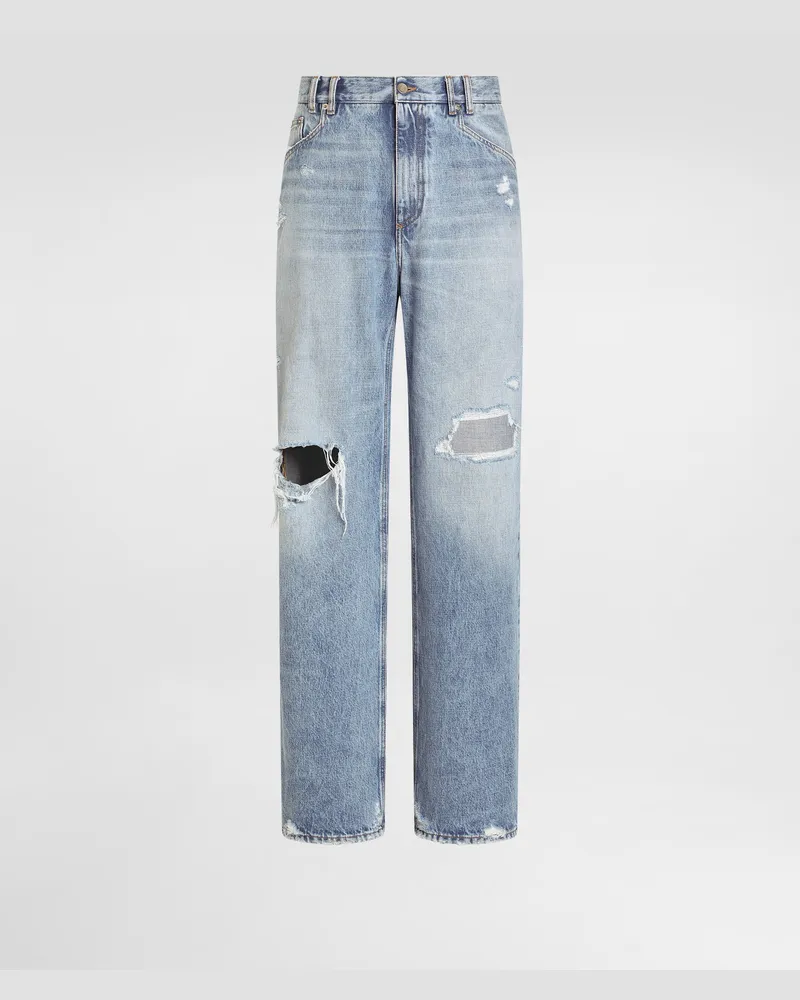 Dolce & Gabbana Pantaloni In Denim - Uomo Denim Multicolore Variante