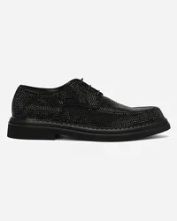 Dolce & Gabbana Derby In Suede E Termostrass - Uomo Stringate Nero Viscosa Nero