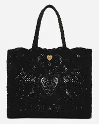 Dolce & Gabbana Borsa Beatrice Grande Cordonetto - Donna Borse Shopping Nero Cotone Nero