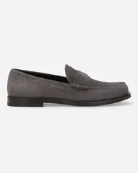 Dolce & Gabbana Mocassino In Suede - Uomo Driver E Mocassini Grigio Grigio