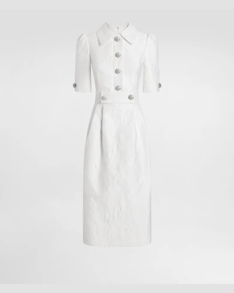 Dolce & Gabbana Abito In Jacquard Floreale - Donna Abiti Bianco Bianco