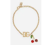 Bracelet With Dg Logo And Cherry Charms - Donna Bijoux Oro Metallo