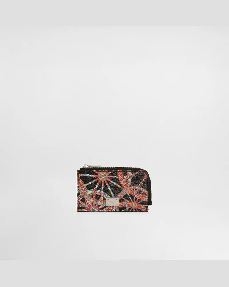 Dolce & Gabbana Portacarte In Pelle Di Vitello Stampa Carretto - Uomo Portafogli E Piccola Pelletteria Multicolore Multicolore