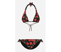 Cherry-print Triangle Bikini - Donna Beachwear Multicolore Tessuto