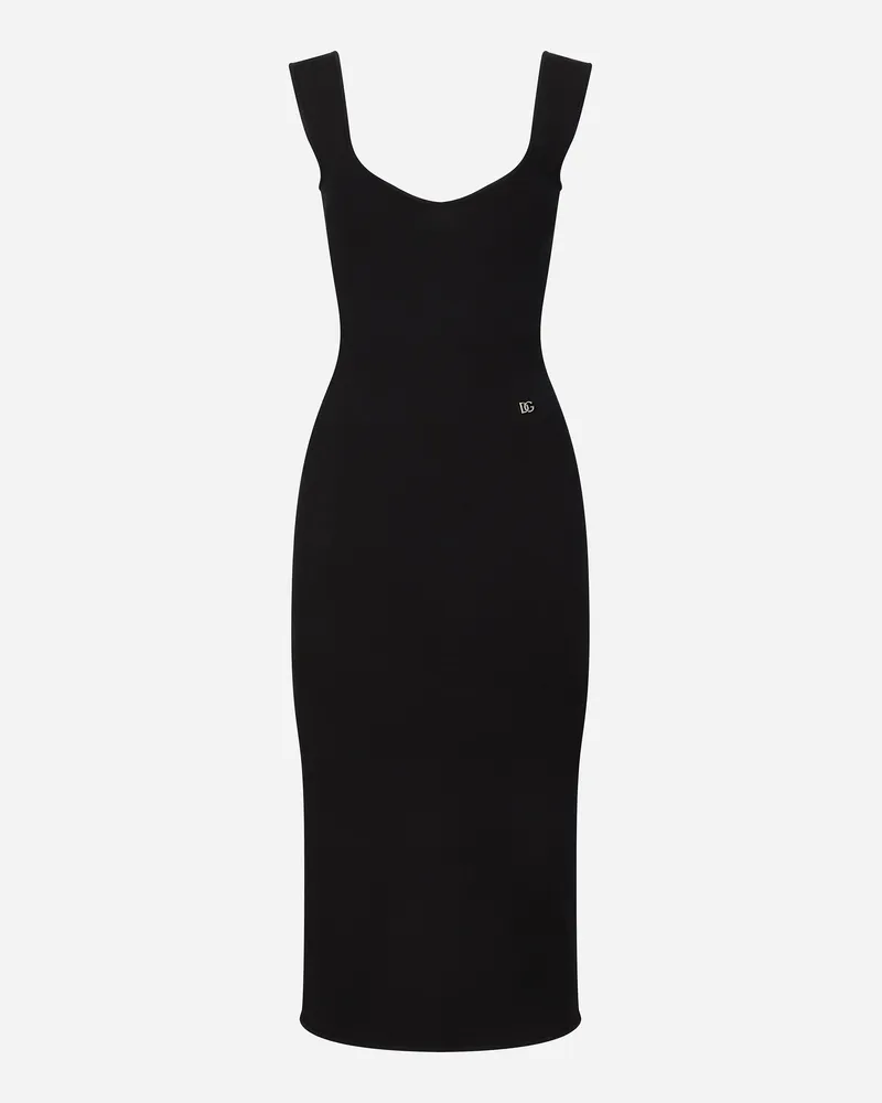 Dolce & Gabbana Abito Senza Maniche In Maglia Di Viscosa - Donna Abiti Nero Nero