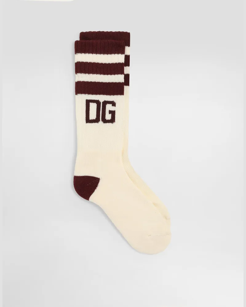 Dolce & Gabbana Calze Corte In Cotone A Coste - Uomo Calze Multicolore Multicolore