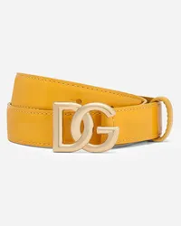 Dolce & Gabbana Cintura Con Logo Dg - Donna Cinture Giallo Pelle Giallo