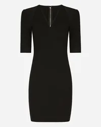 Dolce & Gabbana Short Jersey Dress With 3/4 Sleeves - Donna Abiti Nero Viscosa Nero