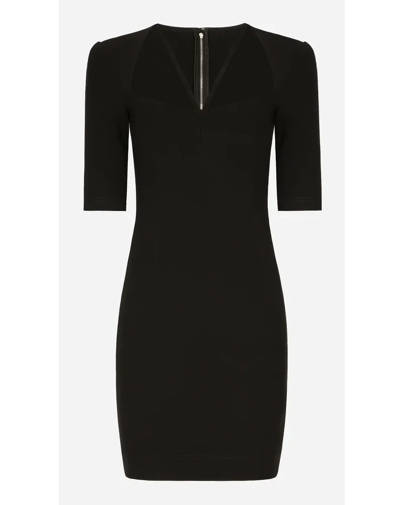Dolce & Gabbana Short Jersey Dress With 3/4 Sleeves - Donna Abiti Nero Viscosa Nero