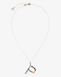 Dolce & Gabbana Pendente P Rainbow Alphabet Con Gemme Multicolor - Donna Collane Oro Oro