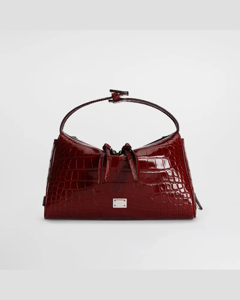 Dolce & Gabbana Borsa A Tracolla Vittoria In Alligatore - Uomo Collection Rosso Rosso