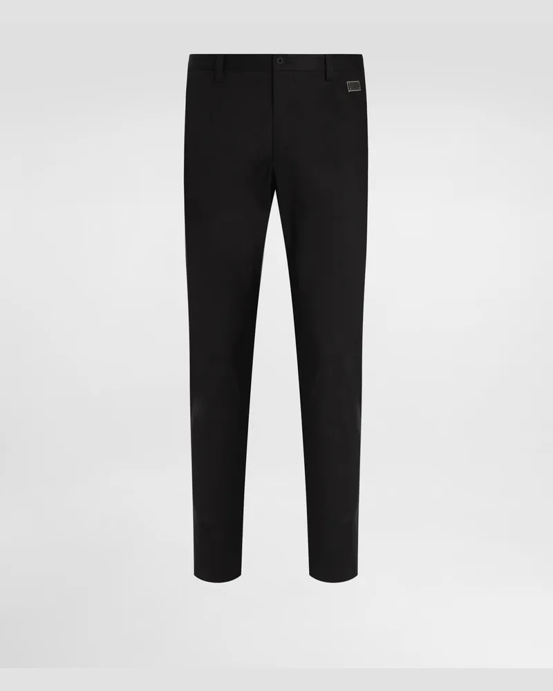 Dolce & Gabbana Pantalone Sartoriale In Cotone - Uomo Pantaloni E Shorts Nero Nero