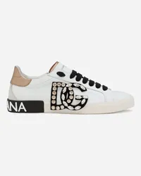 Dolce & Gabbana Sneaker Portofino Vintage In Pelle Di Vitello - Donna Sneaker Bianco Pelle Bianco