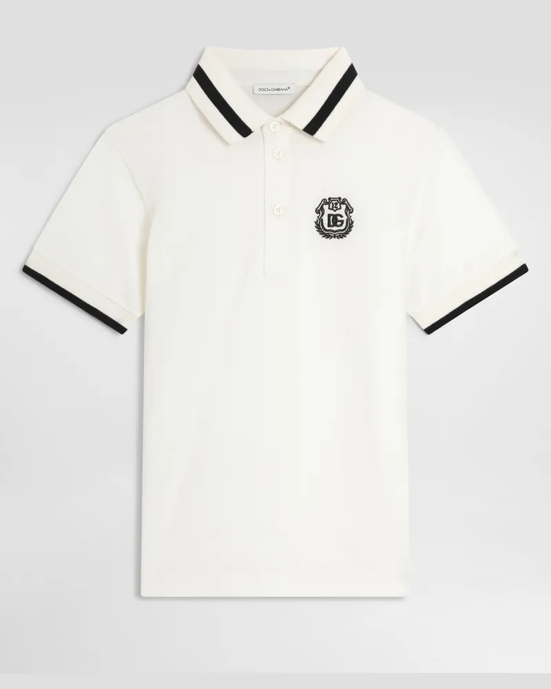 Dolce & Gabbana Polo In Piquet Con Logo - Uomo Collection Bianco Bianco