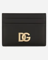 Dolce & Gabbana Portacarte In Pelle Di Vitello Con Logo Dg - Donna Portafogli E Piccola Pelletteria Nero Pelle Nero