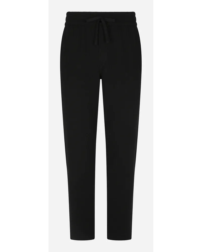 Dolce & Gabbana Pantalone Jogging In Cashmere Con Logo Dg - Uomo Pantaloni E Shorts Nero Nero