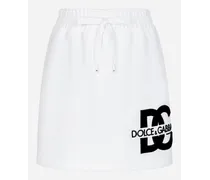 Minigonna In Jersey Con Patch Logo Dg - Donna Gonne Bianco